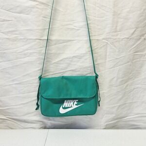 Nike Crossbody Bag Women Small Teal Green Messenger Swoosh Logo Flap Bag